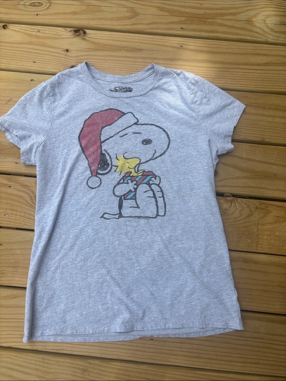 Adult xlarge  Snoopy Holiday Graphic Tee - Light Gray